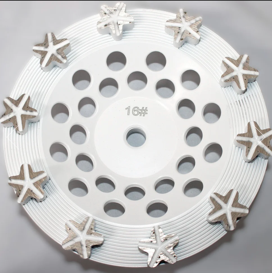 7"X5/8-11", 16# 5 STAR CUP WHEELS WHITE