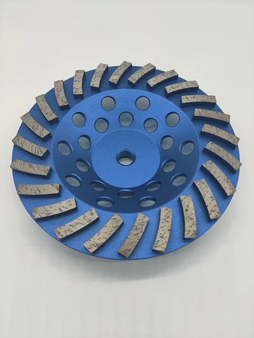 7” Premium Diamond Grinding Cup Wheel – 24 Segment – Blue – 5/8”-11 Thread