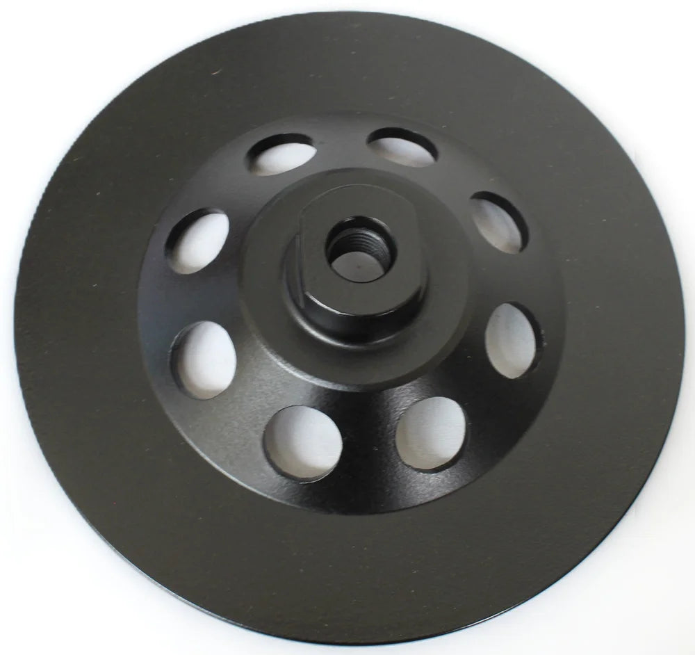 7" X 5/8-11 THREADEA CLUSTER CUP WHEEL, SOFT BOND, BLACK